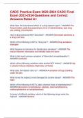 CADC Practice Exam 2023-2024 CADC Final  Exam 2023-2024 Questions and Correct  Answers Rated A&plus;