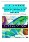 TEST BANK FOR PHARMACOLOGY A PATIENT-CENTERED NURSING PROCESS APPROACH  11TH EDITION BY LINDA E. MCCUISTION; JENNIFER J. YEAGER; MARY B. WINTON;KATHLEEN DIMAGGIO CHAPTER 1-58 COMPLETE GUIDE A+