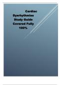 Cardiac Dysrhythmias Study Guide Covered Fully 100%: