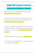 NREMT EMT COGNITIVE FINAL EXAM QUESTIONS AND ANSWERS GRADED A