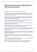 Notary Exam Colorado with Questions and Correct Answers&period;