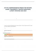 ATI PN COMPREHENSIVE PREDICTOR RETAKE GUIDE&semi; FREQUENTLY TESTED QUESTIONS ALL FORMS A &comma;B&period;C  2023-2024 