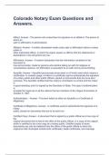 Colorado Notary Exam Questions and Answers&period;