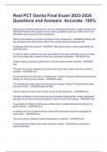 Real PCT Davita Final Exam 2023-2024 Questions and Answers  Accurate  100&percnt;