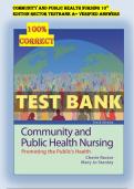 COMMUNITY AND PUBLIC HEALTH NURSING 10TH EDITION RECTOR TESTBANK A+ VERIFIED ANSWERS