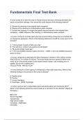 Fundamentals Final Test Bank graded A&plus;