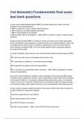 &lpar;1st Semester&rpar; Fundamentals final exam test bank questions graded A&plus;