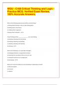 WGU - C168 Critical Thinking and Logic - Practice MCQ&period; Verified Exam Review&comma; 100&percnt; Accurate Answers 2024 &vert; 17 Pages