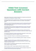 USAA Test (License) Questions with Correct Answers