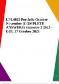 LPL4802 Portfolio October November (COMPLETE ANSWERS) Semester 2 2023 - DUE 27 October 2023