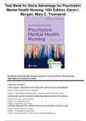 est Bank for Davis Advantage for Psychiatric Mental Health Nursing, 10th Edition, Karyn I. Morgan, Mary C. Townsend