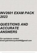 Fundamentals of Investment(INV2601 Exam pack 2023)