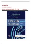 Test Bank For LPN to RN Transitions 5th Edition by Lora Claywell all chapters included graded A+