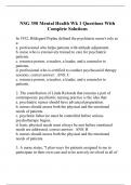 NSG 350 Mental Health Wk 1 Questions With Complete Solutions
