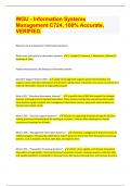 WGU - Information Systems Management C724&comma; 100&percnt; Accurate&comma; VERIFIED 2024 &vert; 20 Pages