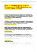 WGU - C724 &lpar;Information Systems Management&rpar; PHGO-3&comma; Questions and answers&comma; 100&percnt; Accurate 2024