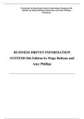 Test Bank for BUSINESS DRIVEN INFORMATION SYSTEMS 8th Edition by Paige Baltzan and Amy Phillips Updated A+