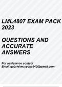 LML4807 Exam pack 2024