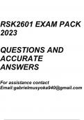Enterprise Risk Management&lpar;RSK2601 Exam pack 2024&rpar;