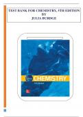 TEST BANK FOR CHEMISTRY | QUESTIONS WITH CORRECT   ANSWERS, 5TH EDITION BY JULIA BURDGE