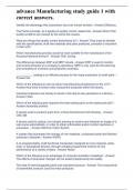 advance Manufacturing study guide 1 with correct answers&period;