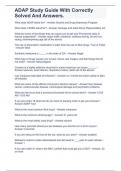 ADAP Study Guide With Correctly Solved And Answers&period;&period;