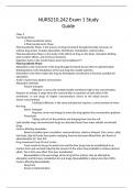 NURS210&comma;242 Exam 1 Study Guide
