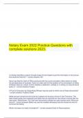   Notary Exam 2022 Practice Questions with complete solutions 2023.
