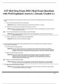 ATI Med Surg Exam 2024 &vert; Real Exam Questions with Well Explained Answers &vert; Already Graded A&plus;