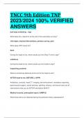 TNCC 9th Edition TNP 2023/2024 100% VERIFIED  ANSWERS
