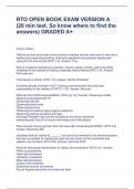 RTO OPEN BOOK EXAM VERSION A &lpar;20 min test&period; So know where to find the answers&rpar; GRADED A&plus;