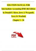 SOLUTION MANUAL FOR Intermediate Accounting IFRS 4th Edition by Donald E. Kieso, Jerry J. Weygandt, Terry D. Warfield| Complete Chapter's 1 - 24 |  Newest Version