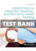 Essentials of Maternity, Newborn, and Women's Health Nursing 5th Edition Ricci Test Bank.