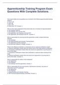 Apprenticeship Training Program Exam Questions With Complete Solutions&period;