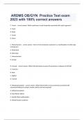   ARDMS OB/GYN  Practice Test exam 2023 with 100% correct answers