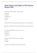 Cells Tissues and Organs of the Immune System Revised Questions and Answers 2023