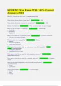 MPOETC Final Exam With 100&percnt; Correct Answers 2023