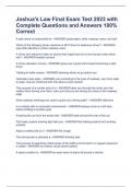 Joshua Law  Exam Bundle with complete Questions and Answers 100&percnt; Verified 
