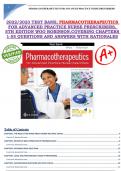 2022/2023 TEST BANK; PHARMACOTHERAPEUTICS FOR ADVANCED PRACTICE NURSE PRESCRIBERS, 5TH EDITION WOO ROBINSON.COVERING CHAPTERS 1-55 QUESTIONS AND ANSWERS WITH RATIONALES