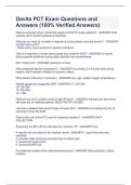 Davita pct exam bundle questions and answers 100&percnt; Accurate