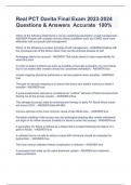 Real PCT Davita Final Exam 2023-2024 Questions & Answers  Accurate  100&percnt;