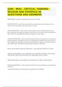 D265 - WGU - CRITICAL THINKING - REASON AND EVIDENCE |98 QUESTIONS AND ANSWERS