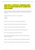 SECTION 1 CRITICAL THINKING D265 WGU |57 QUESTIONS WITH COMPLETE SOLUTIONS.