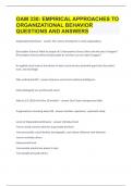 OAM 330 EMPIRICAL APPROACHES TO ORGANIZATIONAL BEHAVIOR QUESTIONS AND ANSWERS