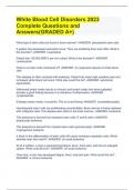 White Blood Cell Disorders 2023 Complete Questions and Answers&lpar;GRADED A&plus;&rpar;