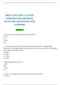 TEST BANK FOR HESI A2 MATHS 2 LATEST  VERSIONS 2023-2024 REAL  EXAM 300+ QUESTIONS AND  ANSWERS