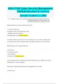 WGU C795 Cyber Security Management Tactical &vert;Questions & Answers&vert; Already Graded A&plus; &vert; 2024