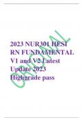 2023 NUR301 HESI V1 AND V2 FUNDAMENTALS
