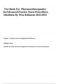 Test Bank For Pharmacotherapeutics forAdvanced Practice Nurse Prescribers&comma; 5thedition By Woo Robinson 2022&sol;2023&period;