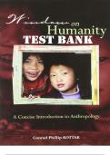 Window on Humanity A Concise Introduction to Anthropology Test Bank